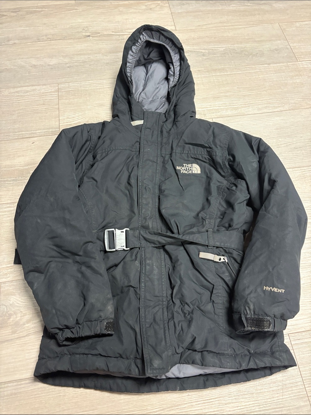 The North Face Black Hooded Insulated Puffer Jacket Girls Medium